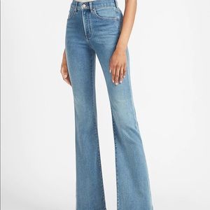 Express High Waisted Luxe Comfort Knit Flare Jeans